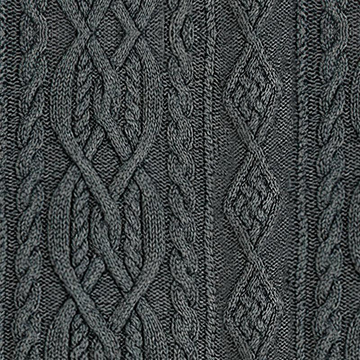 Męski vintage sweter pleciony z wysokim kołnierzem 63163731X