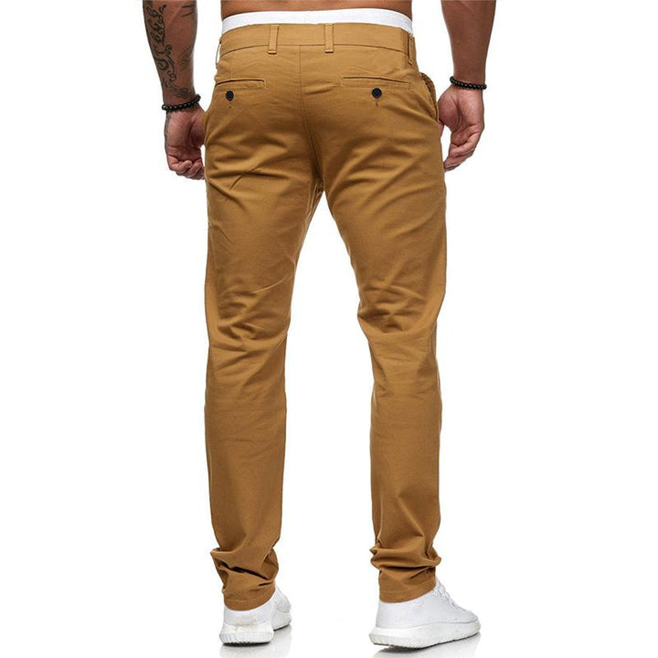 Męskie Spodnie Casual w Prostej Farbze Slim Fit 43253681M